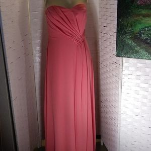 Strapless Peach Prom Dress